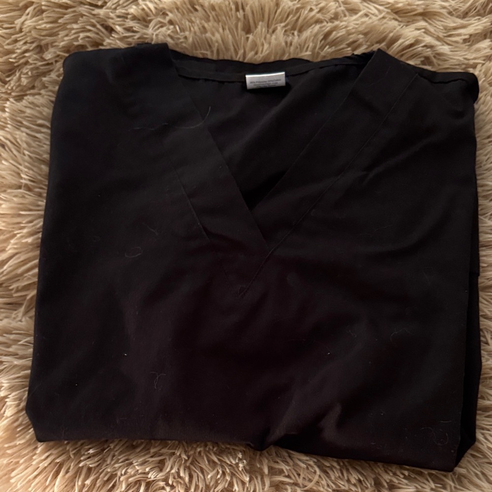 Black V-Neck Scrub Top and matching pants